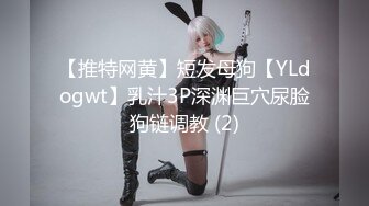 【推特网黄】短发母狗【YLdogwt】乳汁3P深渊巨穴尿脸狗链调教 (2)